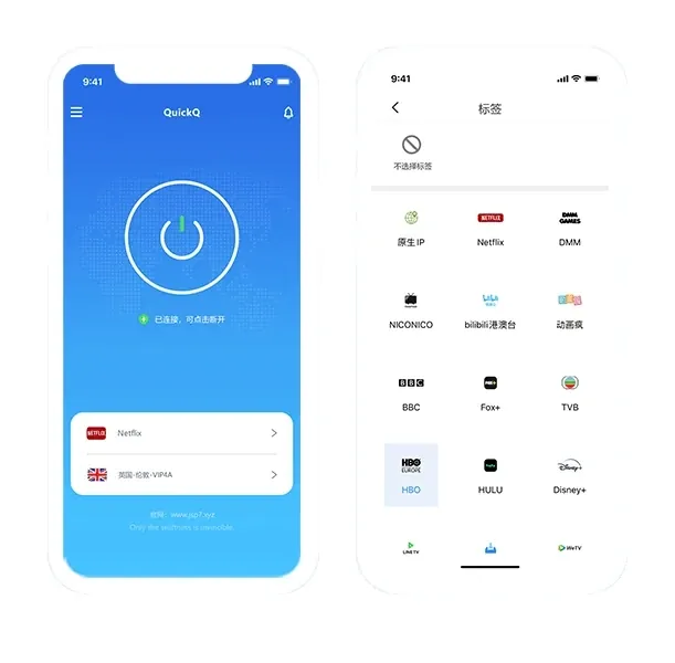 QuickQ 官方下载页面与安装包选择界面